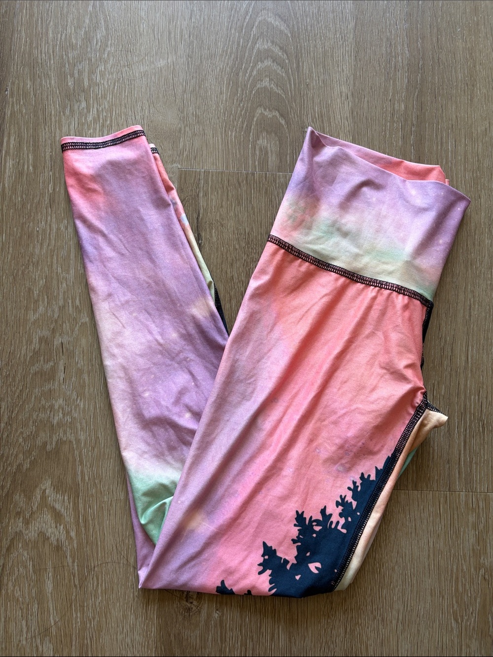 TEEKi Pink & Purple Tie-Dye Yoga Leggings